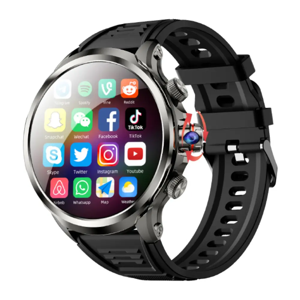 All-Network 4G/5G SIM Card Compatible Multi-Function Rotating Camera Heart Rate Monitor Smartwatch