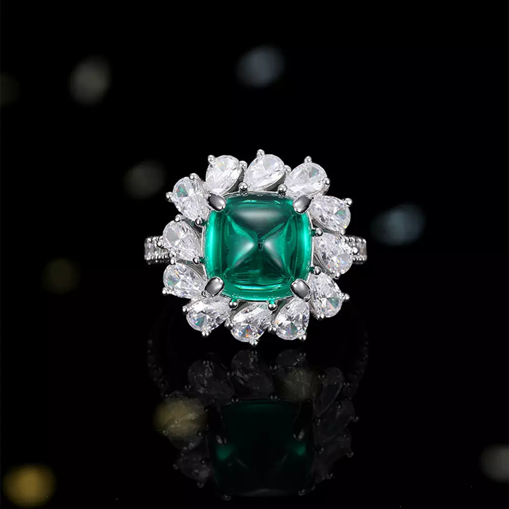 S925 Silver Light Luxury Premium Feeling Set Gemstone Ring